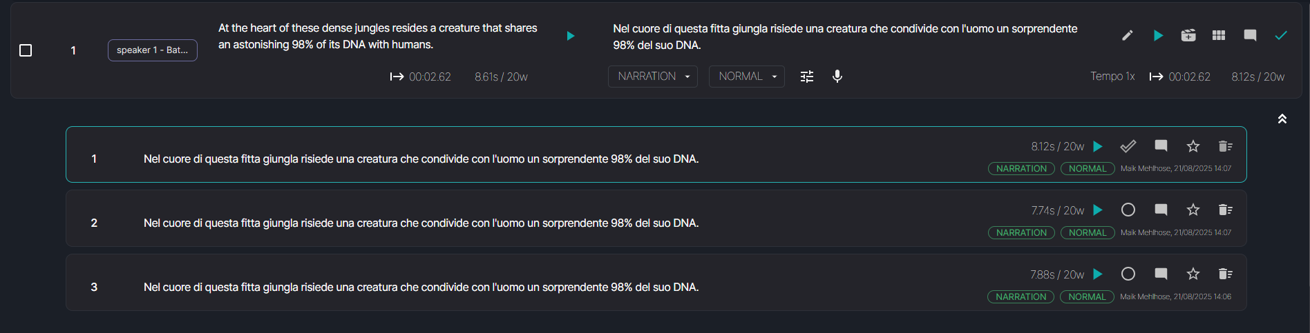 Ingested_View_Multiple_Takes